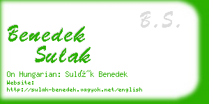 benedek sulak business card